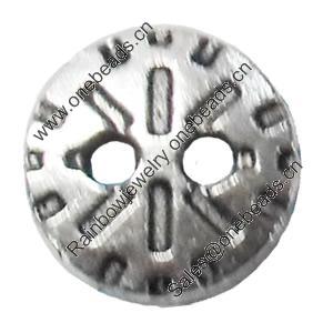 Button，Fashion Zinc Alloy Jewelry Findings. Lead-free. 14x14mm, Hole:2mm. Sold by Bag