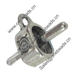 Zinc Alloy Cord End Caps. Fashion Jewelry findings. 21x3mm, Hole:10x10.5mm, Sold by Bag