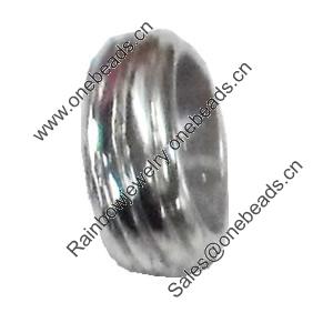 Slider, Zinc Alloy Bracelet Findinds, Lead-free, 15x6mm, Hole size:11x8mm, Sold by Bag