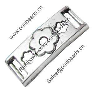Slider, Zinc Alloy Bracelet Findinds, Lead-free, 42x22mm,  Sold by KG