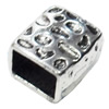 Slider, Zinc Alloy Bracelet Findinds, Lead-free, 15x15mm, Hole size:10x7mm, Sold by KG

