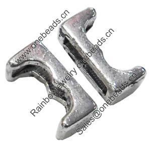 Slider, Zinc Alloy Bracelet Findinds, Lead-free, 14x7mm, Hole size:10x2mm, Sold by KG