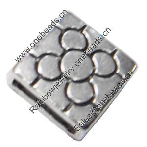 Slider, Zinc Alloy Bracelet Findinds, Lead-free, 13x13mm, Hole size:11x2mm, Sold by KG