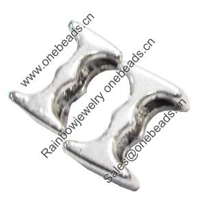 Slider, Zinc Alloy Bracelet Findinds, Lead-free, 14x10mm, Hole size:11x2mm, Sold by KG