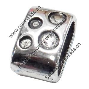 Slider, Zinc Alloy Bracelet Findinds, Lead-free, 15x10mm, Hole size:12x6mm, Sold by KG