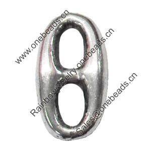 Slider, Zinc Alloy Bracelet Findinds, Lead-free, 11x8mm, Hole size:3mm, Sold by KG