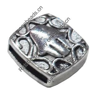 Slider, Zinc Alloy Bracelet Findinds, Lead-free, 14x14mm, Hole size:11x2mm, Sold by Bag
