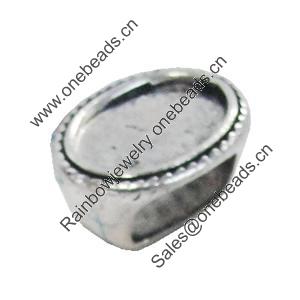 Slider, Zinc Alloy Bracelet Findinds, Lead-free, 19x14mm, Hole size:10x7.5mm, Sold by Bag