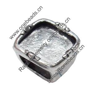 Slider, Zinc Alloy Bracelet Findinds, Lead-free, 16X16mm, Hole size:10x7.5mm, Sold by Bag