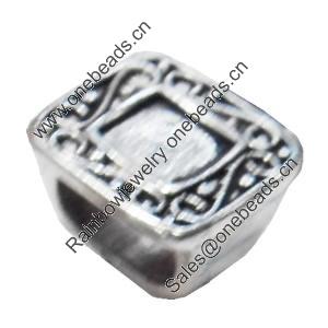 Slider, Zinc Alloy Bracelet Findinds, Lead-free, 16x16mm, Hole size:10x7.5mm, Sold by Bag