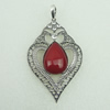 Pendant With Resin Beads. Fashion Zinc Alloy Jewelry Findings. Leaf 68x42mm. Sold by Bag
