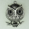 Pendant With Crystal Beads. Fashion Zinc Alloy Jewelry Findings. Lead-free. Animal 48x33mm Sold by Bag