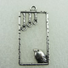 Pendant. Fashion Zinc Alloy Jewelry Findings. Lead-free. Birdcage 34x19mm. Sold by Bag 
