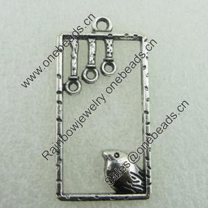 Pendant. Fashion Zinc Alloy Jewelry Findings. Lead-free. Birdcage 34x19mm. Sold by Bag 