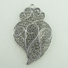 Pendant. Fashion Zinc Alloy Jewelry Findings. Lead-free. Leaf 75x49mm. Sold by Bag 
