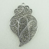 Pendant. Fashion Zinc Alloy Jewelry Findings. Lead-free. Leaf 75x49mm. Sold by Bag 