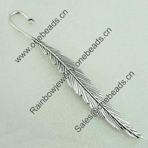 Bookmark, Fashion Zinc Alloy Jewelry Findings, Lead-free, Leaf 116x12mm, Sold by Bag