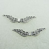 Beads. Fashion Zinc Alloy jewelry findings. Lead-free. Wings 31x7mm. Sold by Bag

