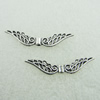 Beads. Fashion Zinc Alloy jewelry findings. Lead-free. Wings 31x7mm. Sold by Bag