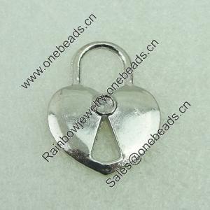Pendant. Fashion Zinc Alloy Jewelry Findings. Lead-free. Lock 26x21mm. Sold by Bag 