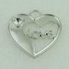 Pendant. Fashion Zinc Alloy Jewelry Findings. Lead-free. Heart 31x31mm. Sold by Bag 
