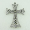 Pendant. Fashion Zinc Alloy Jewelry Findings. Lead-free. Cross 72x50mm. Sold by Bag 
