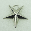Pendant. Fashion Zinc Alloy Jewelry Findings. Lead-free. Star 26x27mm. Sold by Bag 

