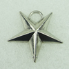 Pendant. Fashion Zinc Alloy Jewelry Findings. Lead-free. Star 26x27mm. Sold by Bag 