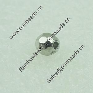 Beads. Fashion Zinc Alloy jewelry findings. Lead-free. Round 5x5mm. Sold by Bag