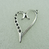 Pendant. Fashion Zinc Alloy Jewelry Findings. Lead-free. Heart 29x20mm. Sold by Bag 
