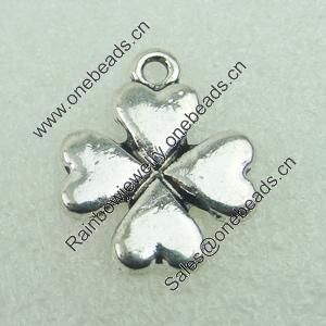 Pendant. Fashion Zinc Alloy Jewelry Findings. Lead-free. Flower 21x17mm. Sold by Bag 