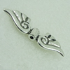 Beads. Fashion Zinc Alloy jewelry findings. Lead-free. Wings 44x13mm. Sold by Bag
