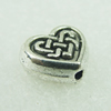 Beads. Fashion Zinc Alloy jewelry findings. Lead-free. Heart 9x9mm. Sold by Bag