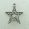 Pendant. Fashion Zinc Alloy Jewelry Findings. Lead-free. Star 17x15mm. Sold by Bag 
