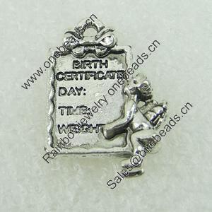 Pendant. Fashion Zinc Alloy Jewelry Findings. Lead-free. Angel 19x15mm. Sold by Bag 