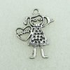 Pendant. Fashion Zinc Alloy Jewelry Findings. Lead-free. Girl 27x21mm. Sold by Bag 
