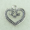 Pendant. Fashion Zinc Alloy Jewelry Findings. Lead-free. Heart 18x8mm. Sold by Bag 
