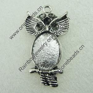 Pendant. Fashion Zinc Alloy Jewelry Findings. Lead-free. Animal 42x23mm. Sold by Bag 