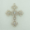 Pendant with Crystal Beads. Fashion Zinc Alloy Jewelry Findings. Lead-free. Cross 88x67mm. Sold by Bag 
