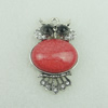 Pendant With Crystal Beads and Resin Beads. Fashion Zinc Alloy Jewelry Findings. Lead-free. Animal 56x37mm. Sold by Bag
