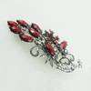 Pendant With Crystal Beads and Resin Beads. Fashion Zinc Alloy Jewelry Findings. Lead-free. Animal 105x47mm. Sold by Bag
