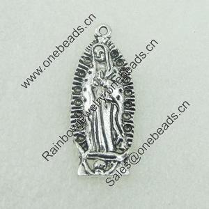 Pendant. Fashion Zinc Alloy Jewelry Findings. Lead-free. Goddess 34x14mm. Sold by Bag 