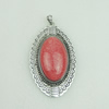 Pendant With Resin Beads. Fashion Zinc Alloy Jewelry Findings. Lead-free. Flat Oval 112x63mm. Sold by Bag
