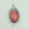 Pendant With Resin Beads. Fashion Zinc Alloy Jewelry Findings. Lead-free. Flat Oval 112x63mm. Sold by Bag