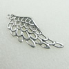 Pendant. Fashion Zinc Alloy Jewelry Findings. Lead-free.Wings 43x17mm. Sold by Bag 
