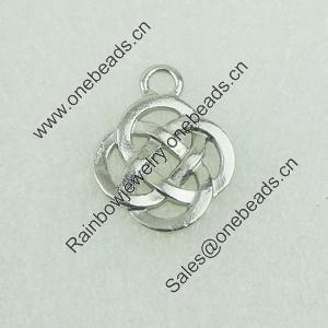 Pendant. Fashion Zinc Alloy Jewelry Findings. Lead-free. Flower 22x18mm. Sold by Bag 