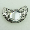 Connector with Crystal Beads. Fashion Zinc Alloy Jewelry Findings. Lead-free 54x45mm. Sold by Bag 
