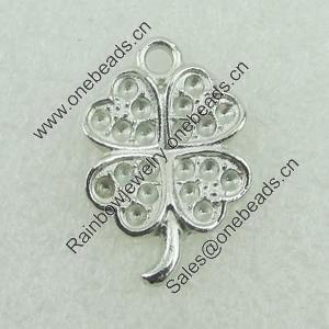 Pendant. Fashion Zinc Alloy Jewelry Findings. Lead-free. Flower 21x14mm. Sold by Bag 