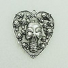 Pendant. Fashion Zinc Alloy Jewelry Findings. Lead-free. Heart 45x39mm. Sold by Bag 
