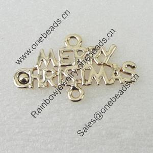 Connector. Fashion Zinc Alloy Jewelry Findings. Lead-free Christmas 25x42mm. Sold by Bag 
